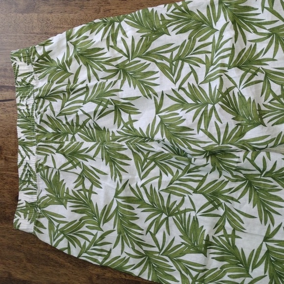 Nicole Miller 100% Linen Wide Leg Cropped Tropical Pants Vacation M - Picture 6 of 7